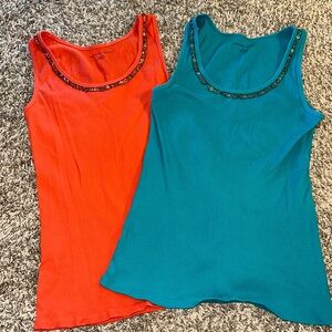 New York and Co. ribbed tank with beads